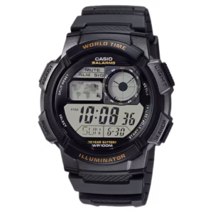 Casio AE-1000W-1A Timeless Collection gunmetal grey resin case black strap digital sport watch