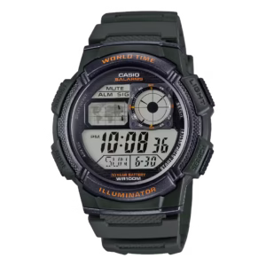 Casio AE-1000W-3A Timeless military-green resin digital watch