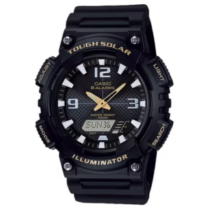 Casio AQ-S810W-1B Timeless black matte resin round ana-digi solar sport men's watch