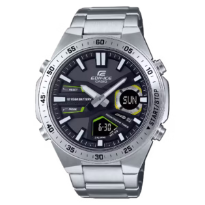 Casio EFV-C110D-1A3 Edifice silver stainless steel ana-digi men's sport watch with black dial