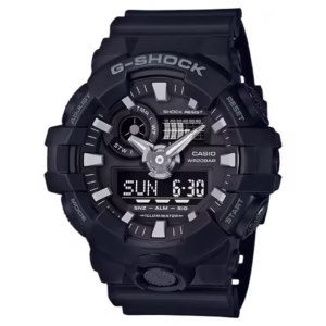 Casio GA-700-1B G-Shock black resin ana-digi sport men's watch with negative display