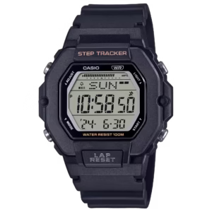 Casio LWS-2200H-1A Timeless Collection black polymer resin vintage digital fitness sport watch