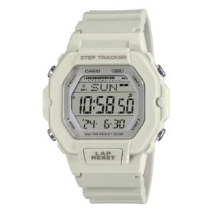 casio LWS-2200H-8A women's cream white polymer resin square digital vintage sport watch