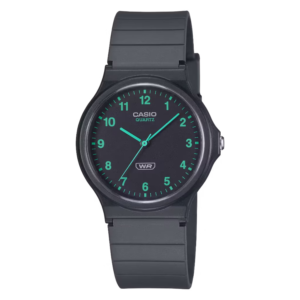 Аналоговые кварцевые часы Casio MQ-24B-8BDF Timeless из черной смолы