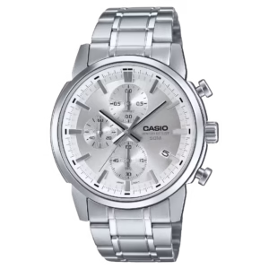 Casio MTP-E510D-7A Timeless silver stainless steel men's chronograph watch