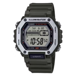 Casio MWD-110H-3A olive green octagonal polymer case stainless steel bezel digital men's sport watch